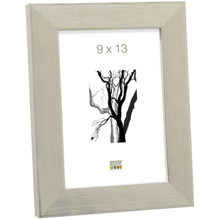 Marco de plástico S41VD4 plata brillo 10x15 cm