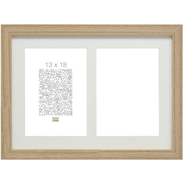 Marco de madera S66KB2 beige 2 fotos 10x15 cm