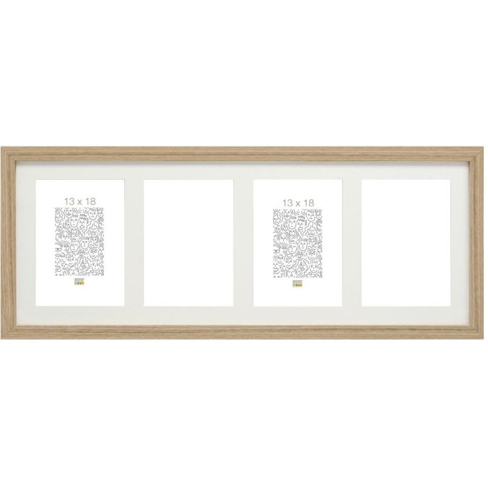 Marco de madera Deknudt S66KB4 beige 4 fotos 13x18 cm