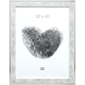 Marco de madera Deknudt S43RE 15x20 cm blanco - borde plateado