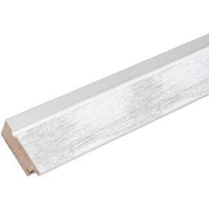 Marco de madera Deknudt S43RE 18x24 cm blanco - borde plateado