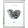 Marco de madera Deknudt S43RE 18x24 cm blanco - borde plateado
