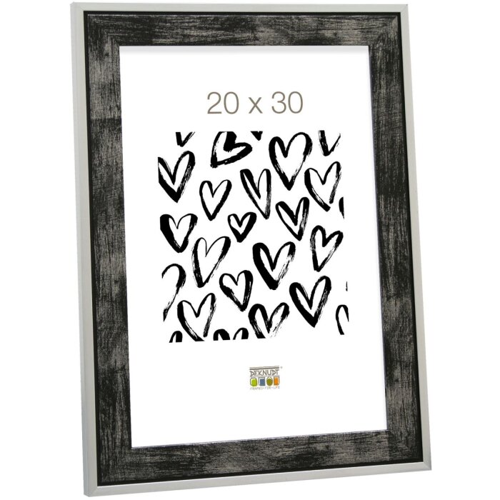 Marco de madera Deknudt S43RE 15x15 cm negro - borde plateado