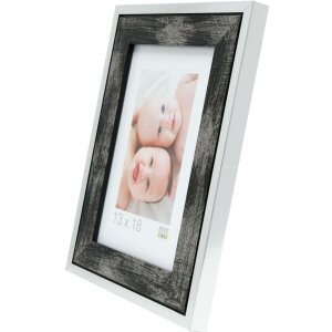 Marco de madera Deknudt S43RE 15x15 cm negro - borde plateado