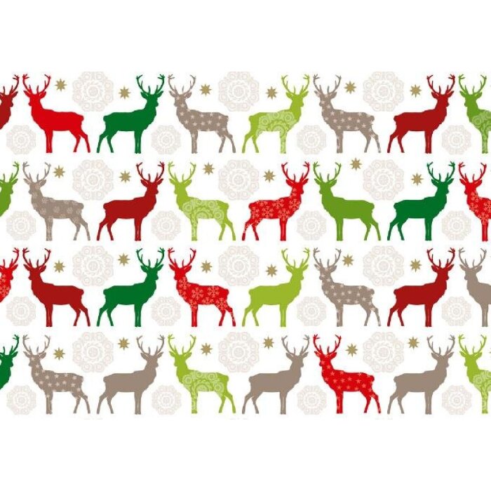 Papel 50x70cm Ciervo elegante rojo verde