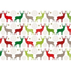 Papel 50x70cm Ciervo elegante rojo verde