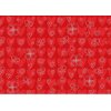 Papel 50x70cm corazones rojo plata