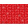Papel 50x70cm corazones rojo plata