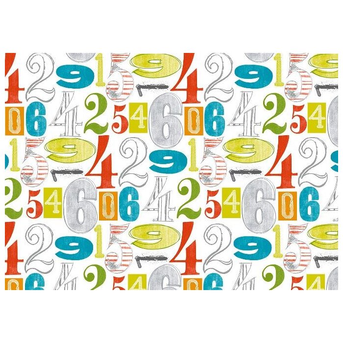 Papel 50x70cm dígitos blanco