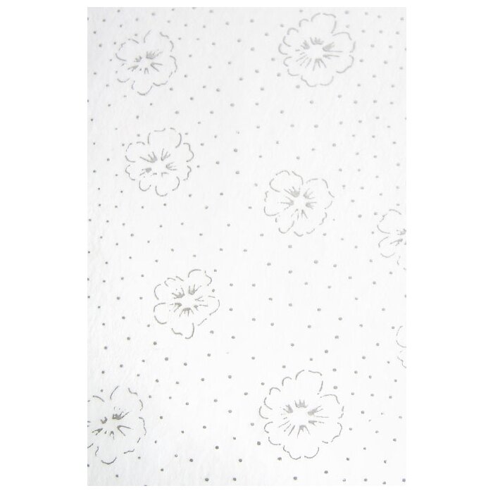 Papel 70x100 cm no tejido flor blanca plata