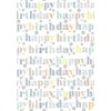 Papel 70x100 cm Happy Birthday taupe