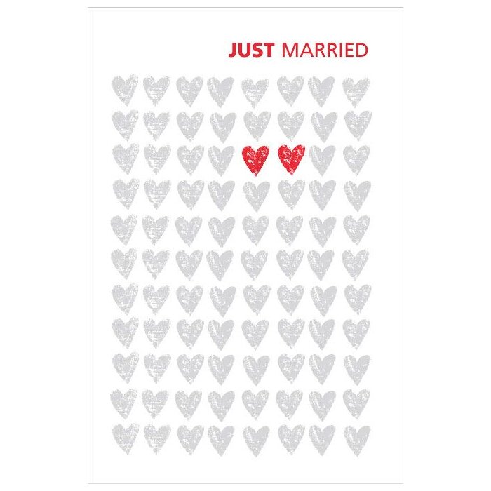 Artebene Card Just Married Hearts Tarjeta de boda