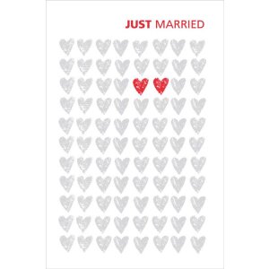 Artebene Card Just Married Hearts Tarjeta de boda