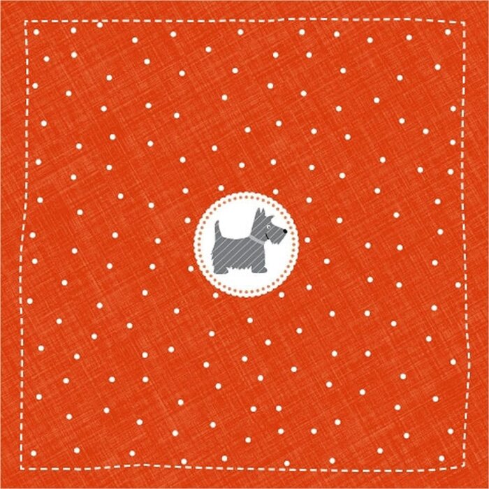 Artebene Servilletas de Papel 33x33 cm Scotch Terrier Mini rojo