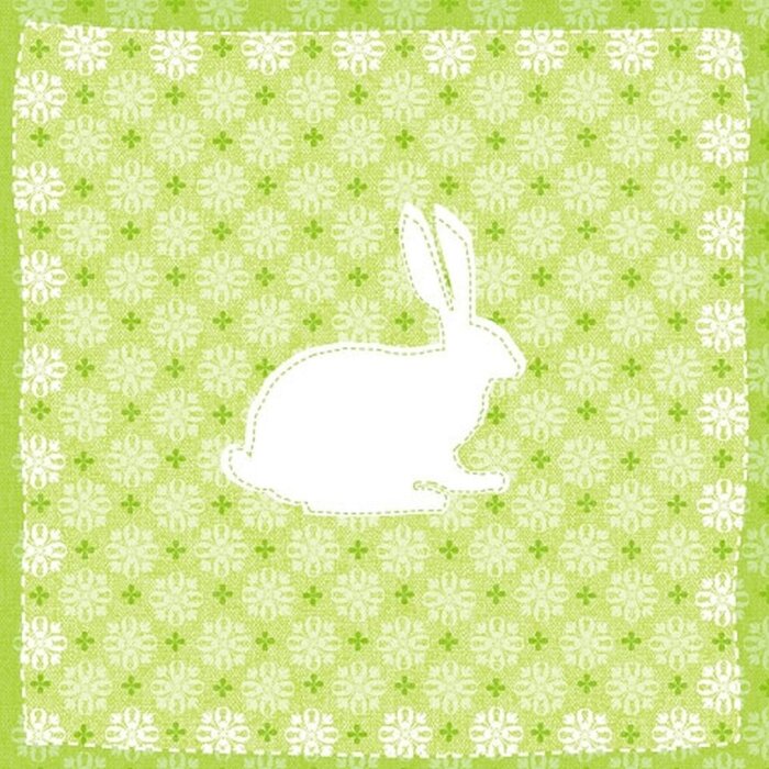 Servilletas de Papel 33x33 cm Conejito Verde