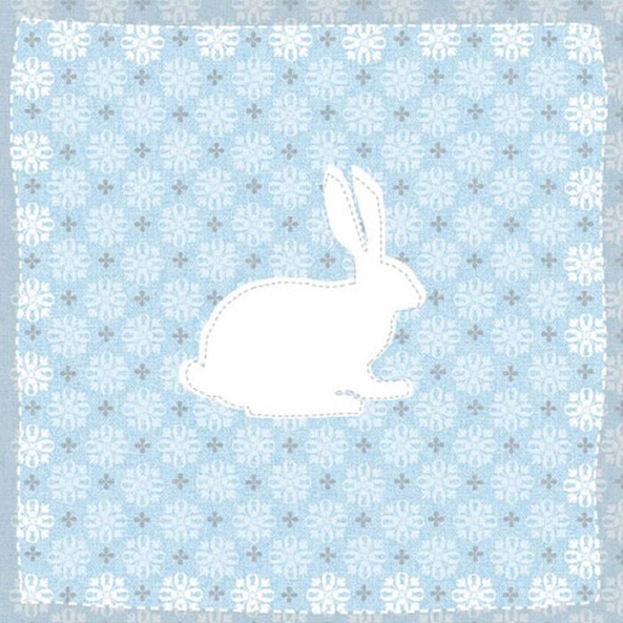 Servilletas de Papel 33x33 cm Conejito Gris Azul