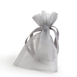 Bolsa de organza 9x12 cm gris plata