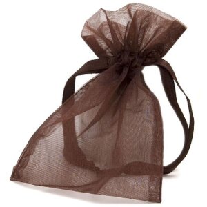 Bolsa de organza 9x12 cm chocolate