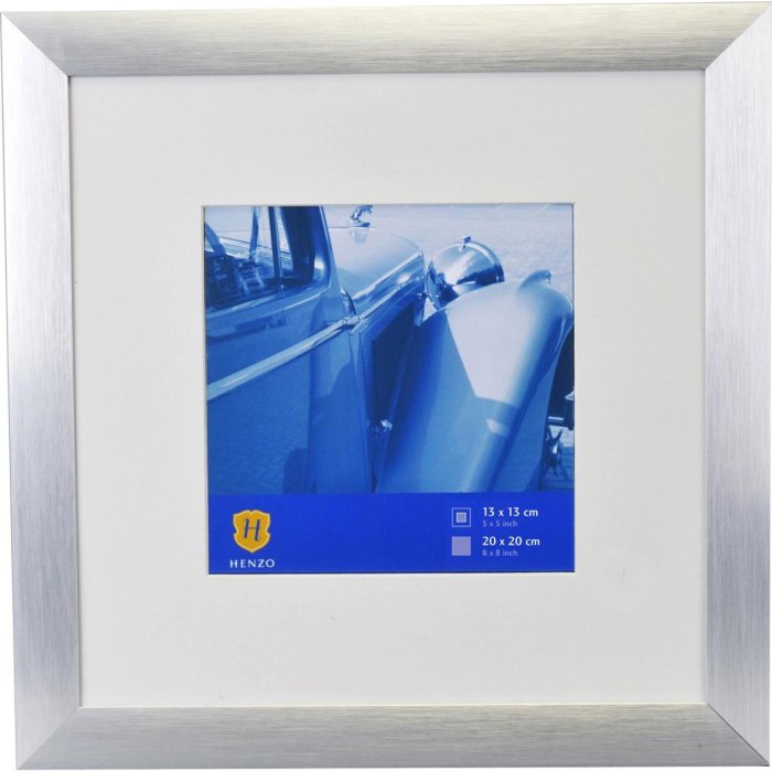 Marco de aluminio Henzo Lucerna 20x20 cm plata con paspartú 13x13 cm