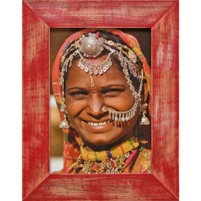 Marco de madera Henzo India 10x15 cm rojo